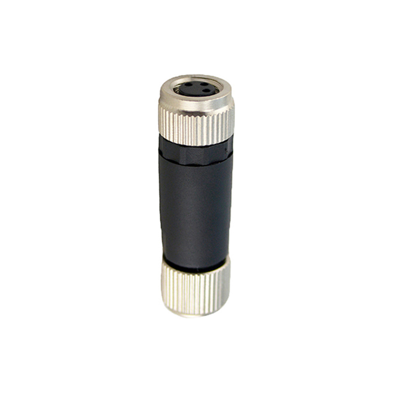 M8 3pins A code female straight plastic assembly connector,unshielded,suitable cable outer diameter 3.5mm-5.0mm